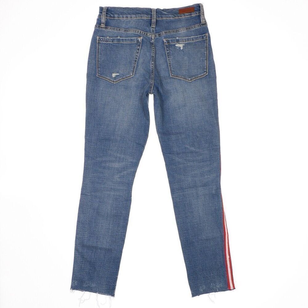 Blanknyc Rivington Jeans Size 25 Womens High Rise Slim Leg Distress Blue 27x27.5 - Picture 3 of 11